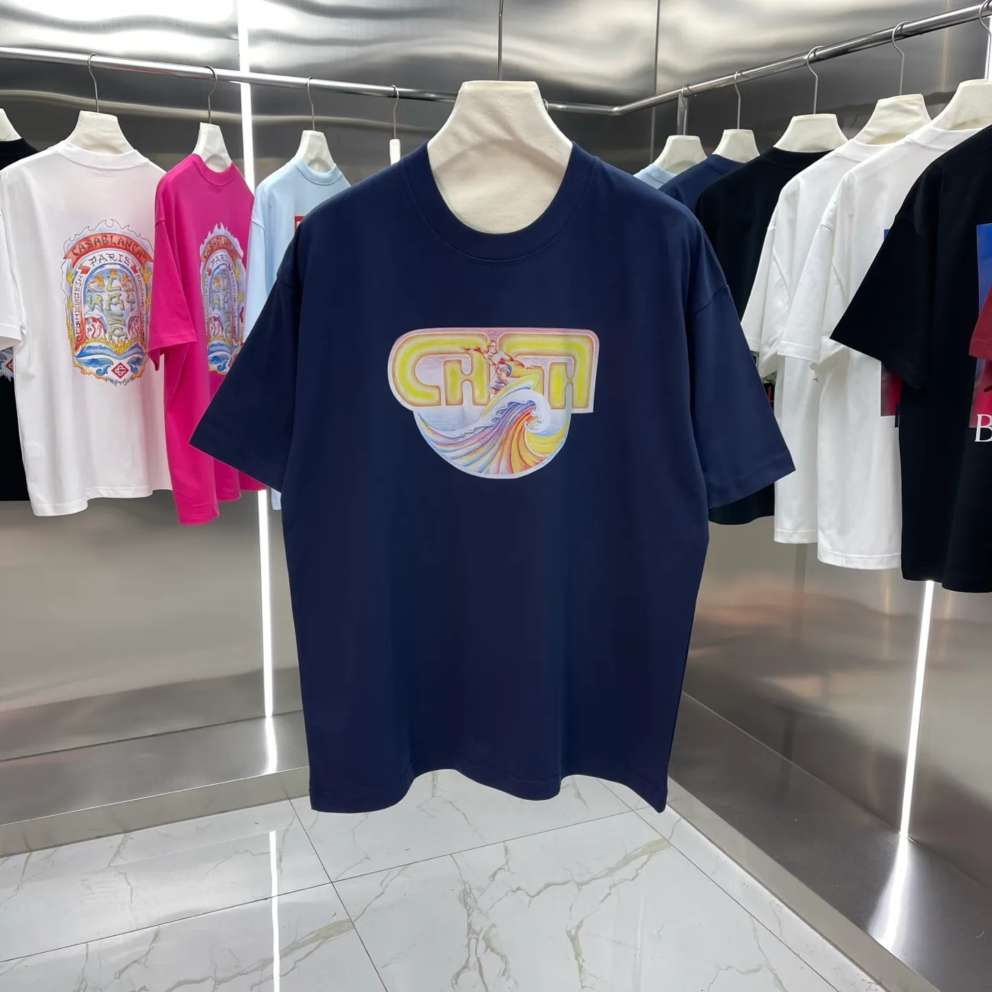 25ss New Arrival Casablanca Classic Series T ～ ， ， 。 ， Classic ， In Stock ！ ：White Black Royal Blue Light Blue Size：S M L XL XXL